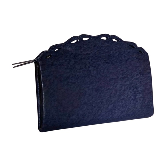 Banana Republic Synthetic Leather Clutch - Textured Navy - Designed Edging - Picture 2 of 2